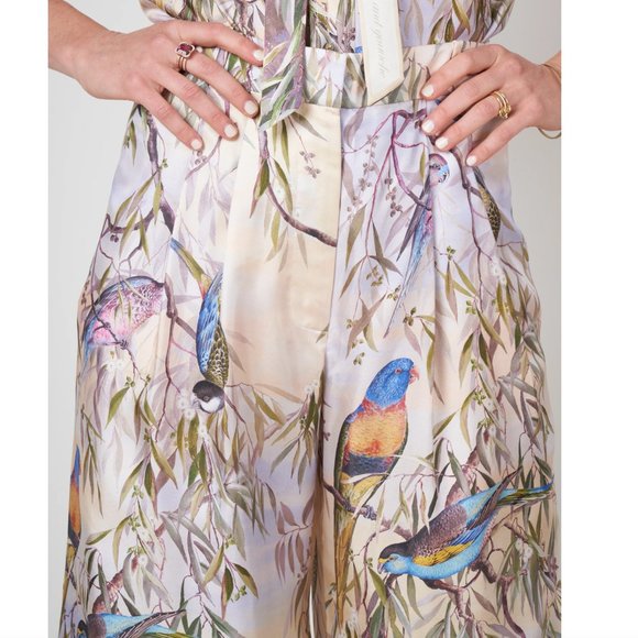 Zimmermann Wide Leg Patterned Trousers Candescent Wide Leg Pant - Parakeets - Picture 8 of 11